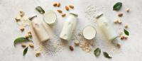 depiction of plant-based milk alternatives